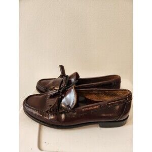 G.H Bass Weejuns Shoes Mens 8.5 Leather Penny Loafers Maroon Tassel Brazil Niles